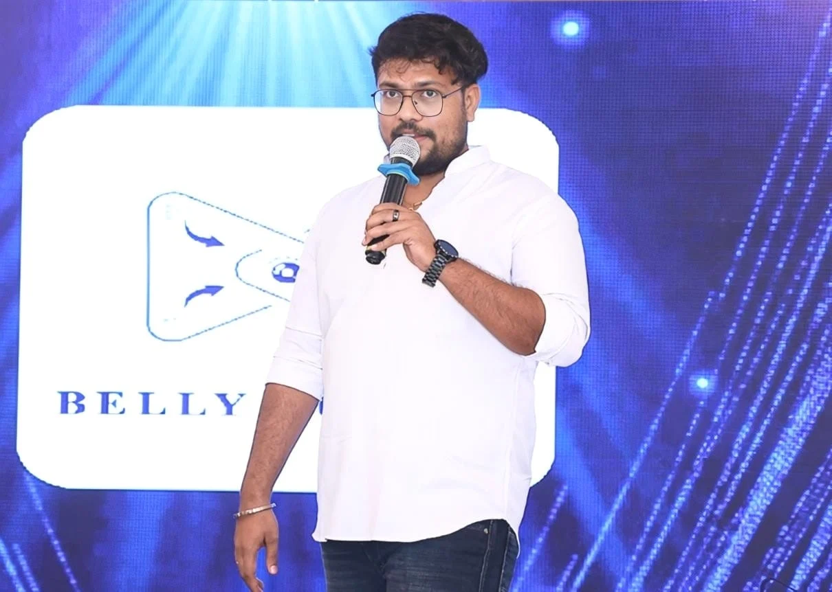 Bhoovi Arashan addresses the room at the BellyButton Global launch